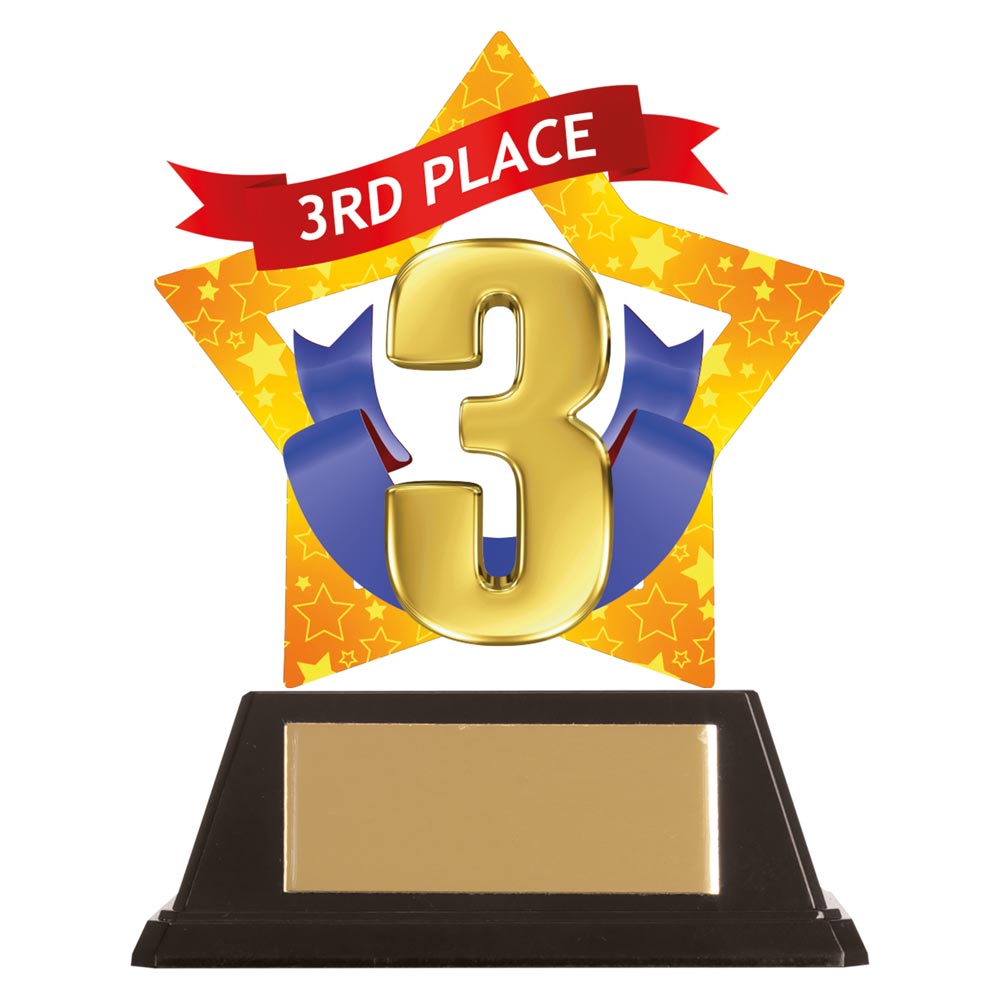 Mini Star Acrylic 1st, 2nd 3rd Series Award Trophy Free engraving