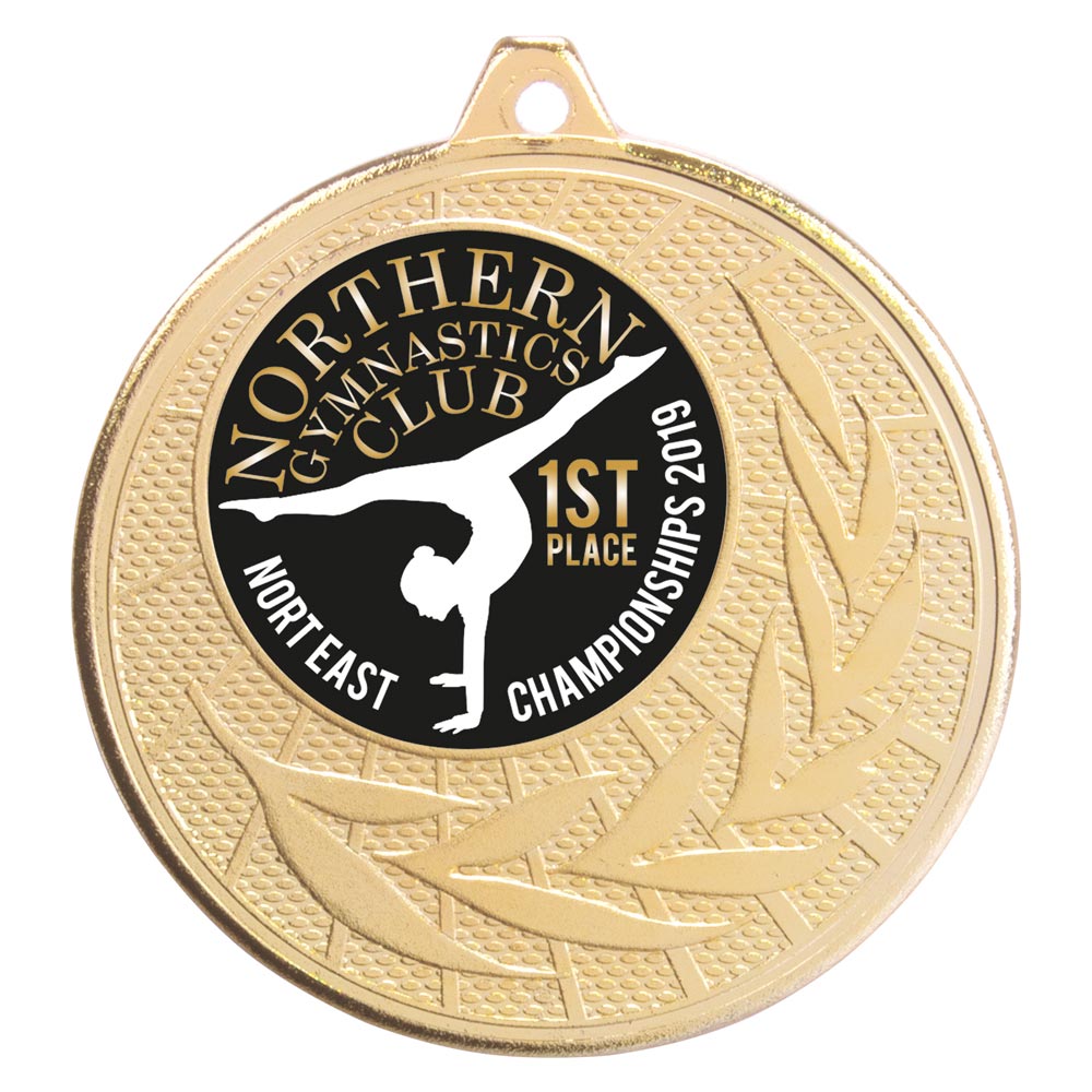 Augustus multisport medal and ribbon 50mm free engraving