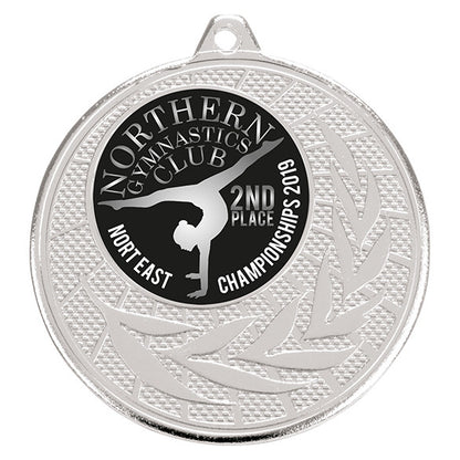 Augustus multisport medal and ribbon 50mm free engraving