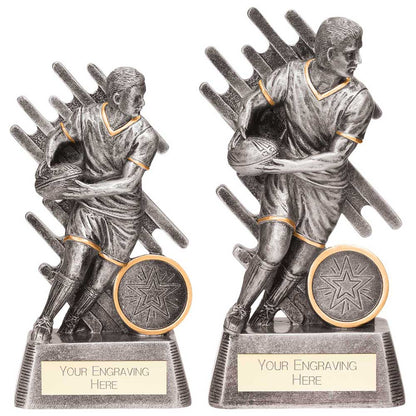 Focus male rugby trophy Free Engraving Free Postage