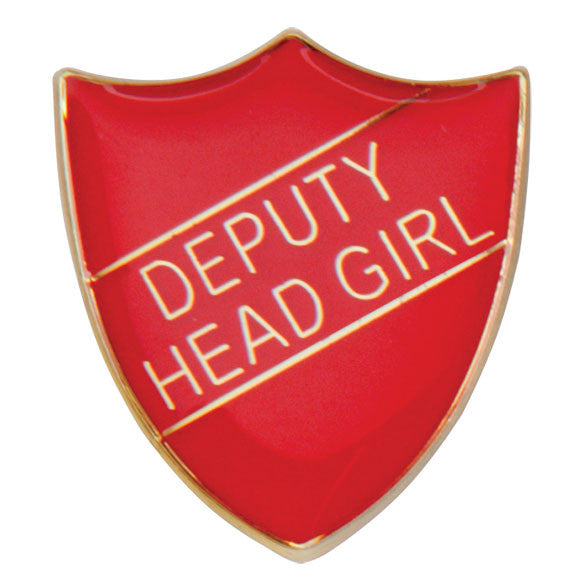 'Deputy Head Girl' Shield Badges 25mm School/Club Pin Fastening Enamel Badge