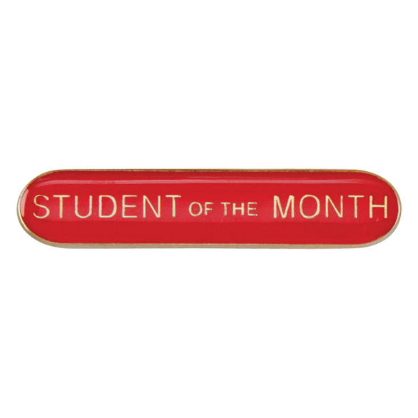 'Student of the Month ' rectangular School/Club Pin Fastening Enamel Badge